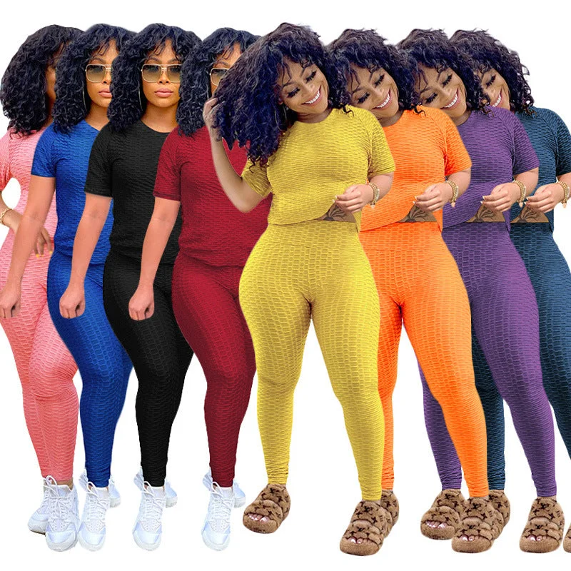 Summer 2022 Women Nylon Spandex Stretchy Sweatsuit Fitness Yoga Set Sports Wear Tracksuit Sweatpants 2 Piece Sweat Suits xs