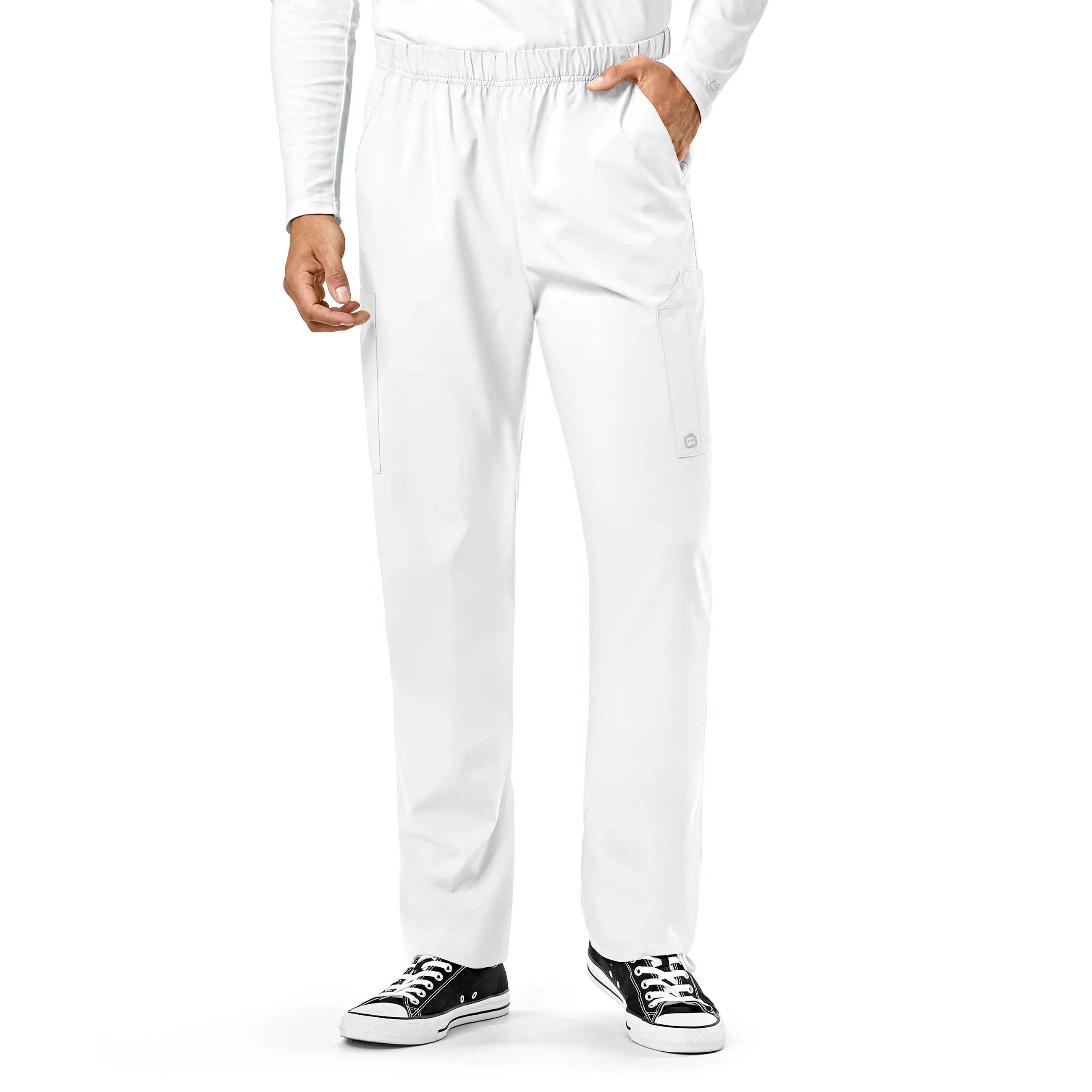 Wink Unisex Multi-Cargo Scrub Pant - White