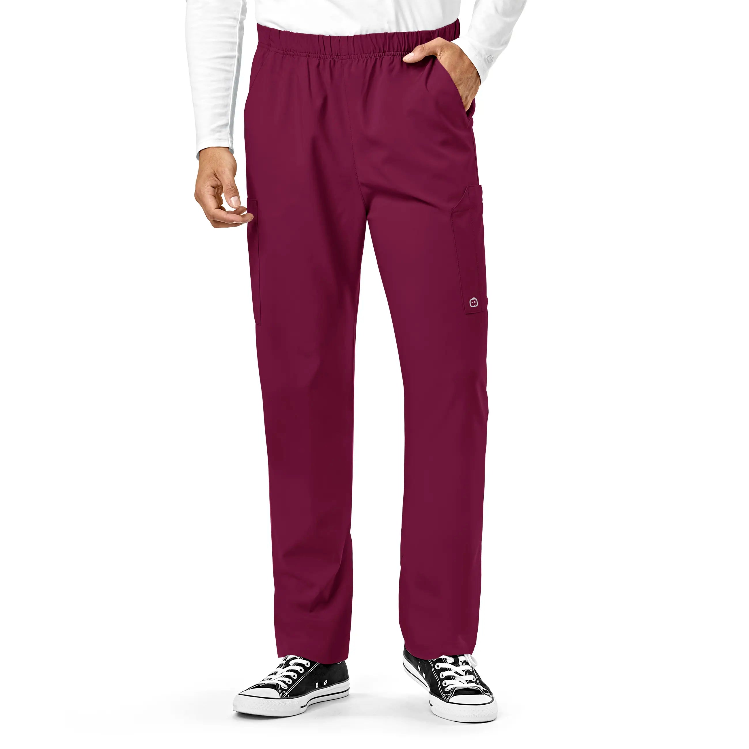 Wink Unisex Multi-Cargo Scrub Pant - Wine