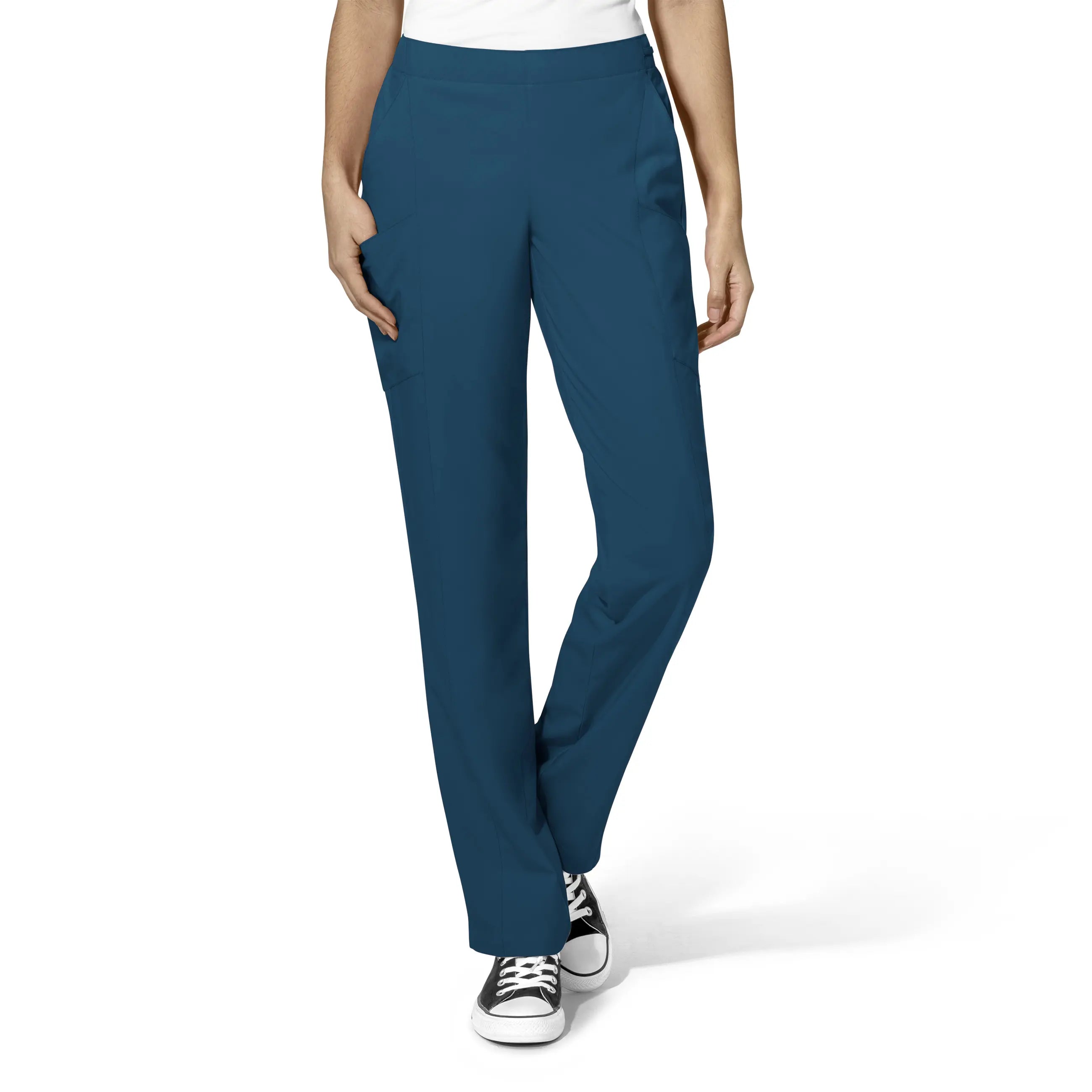 Wink Women's Flat Front Cargo Scrub Pant - Caribbean Blue