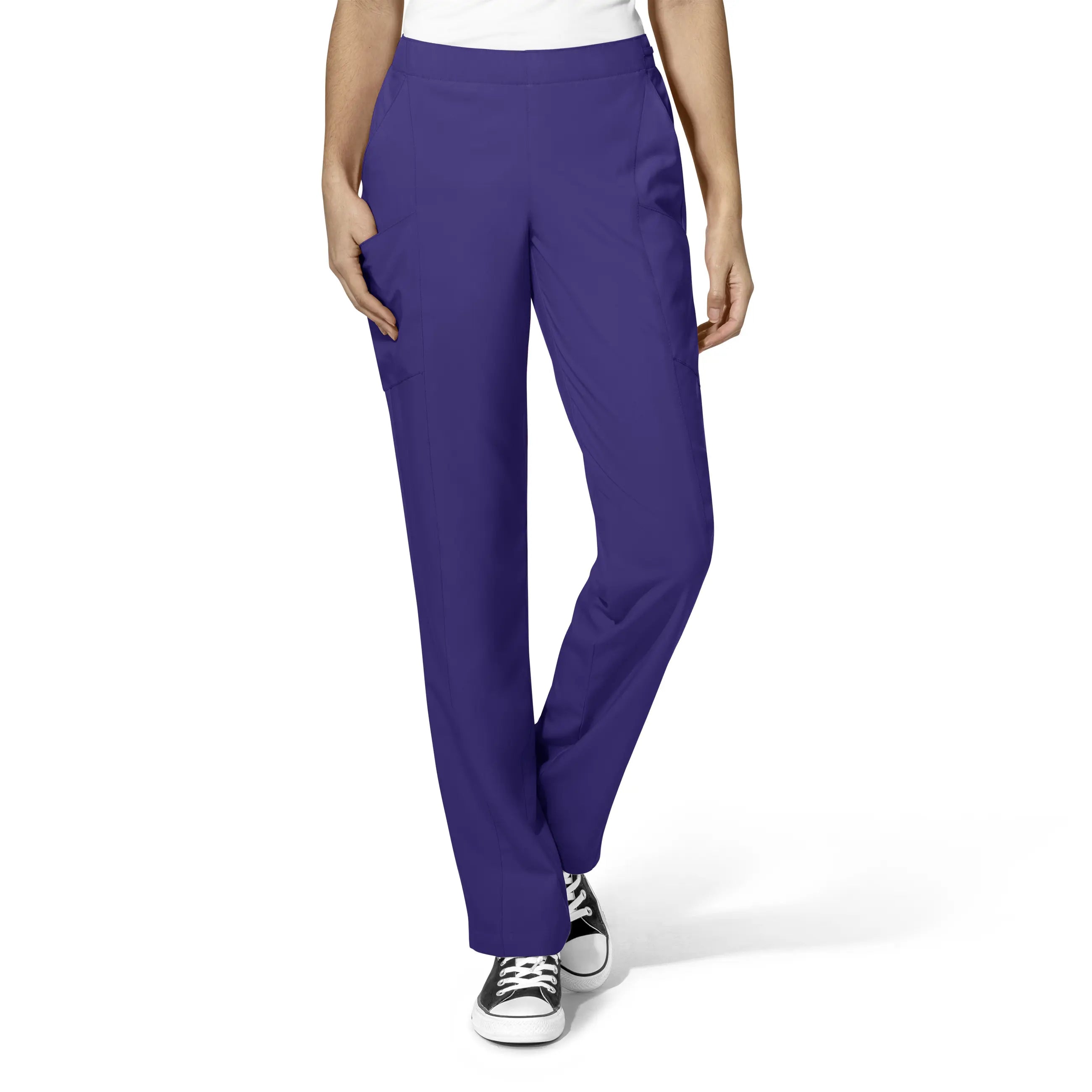 Wink Women's Flat Front Cargo Scrub Pant - Grape