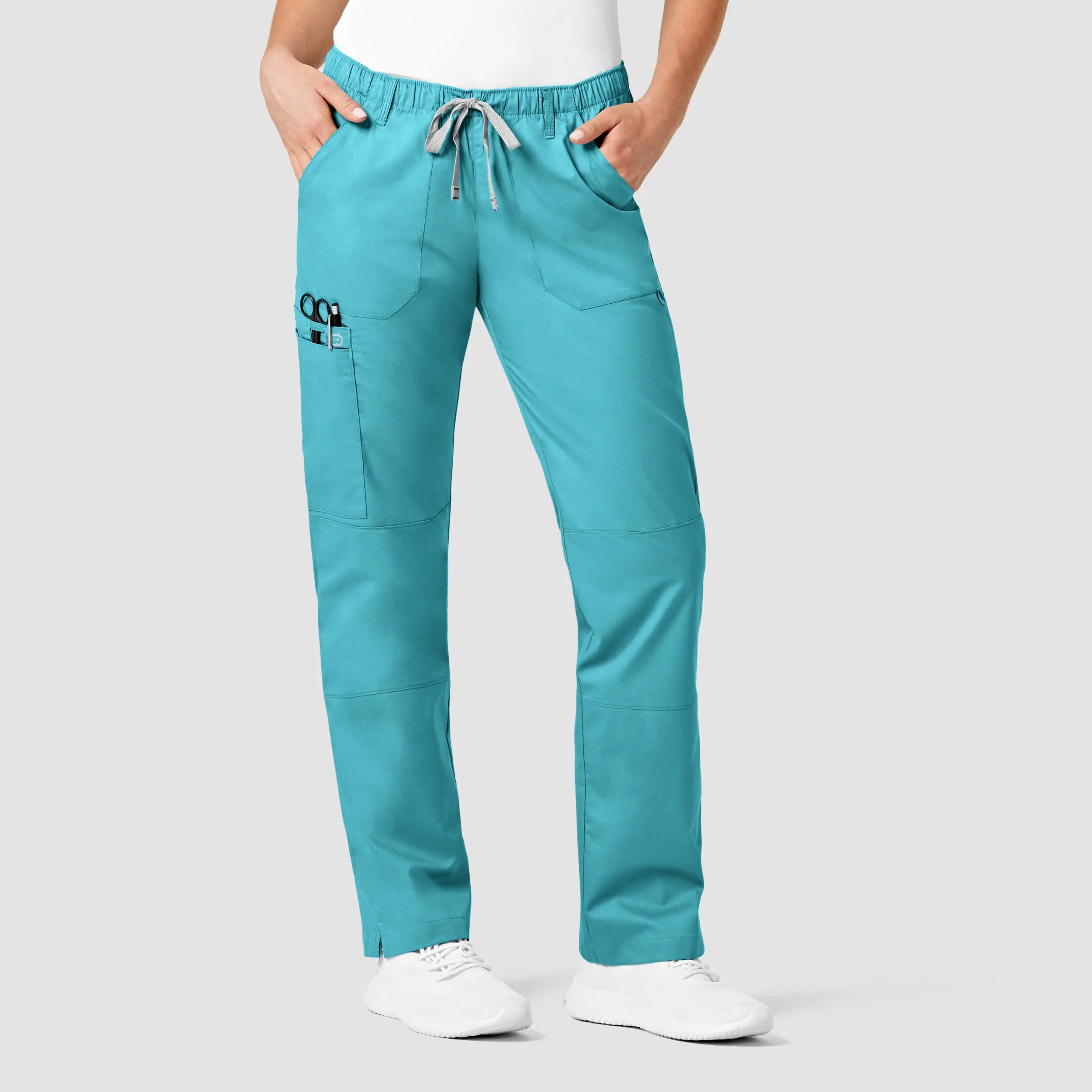 Wink Women's Straight Leg Cargo Scrub Pant - Teal