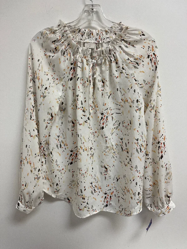 Cream Top Long Sleeve A New Day, Size S