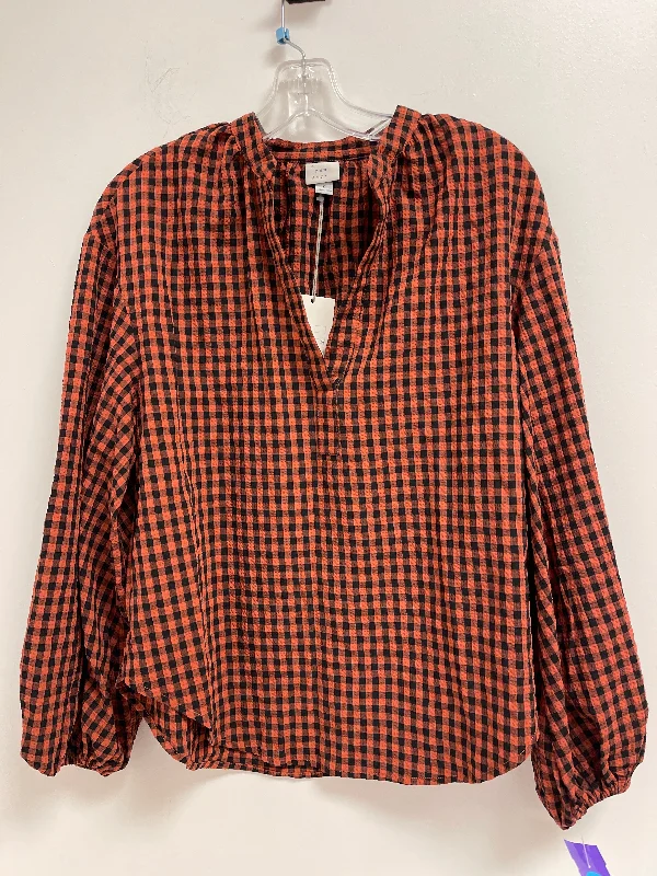 Orange Top Long Sleeve A New Day, Size S