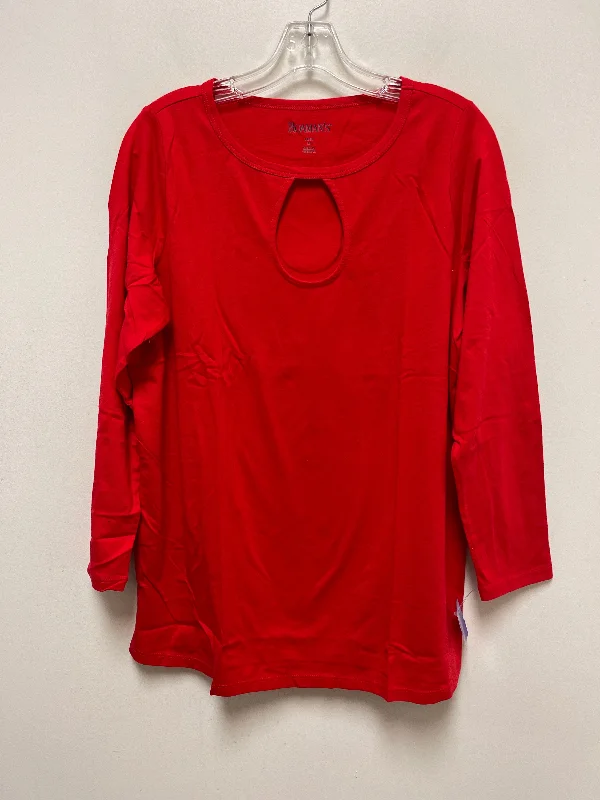 Red Top Long Sleeve Roamans, Size Xl