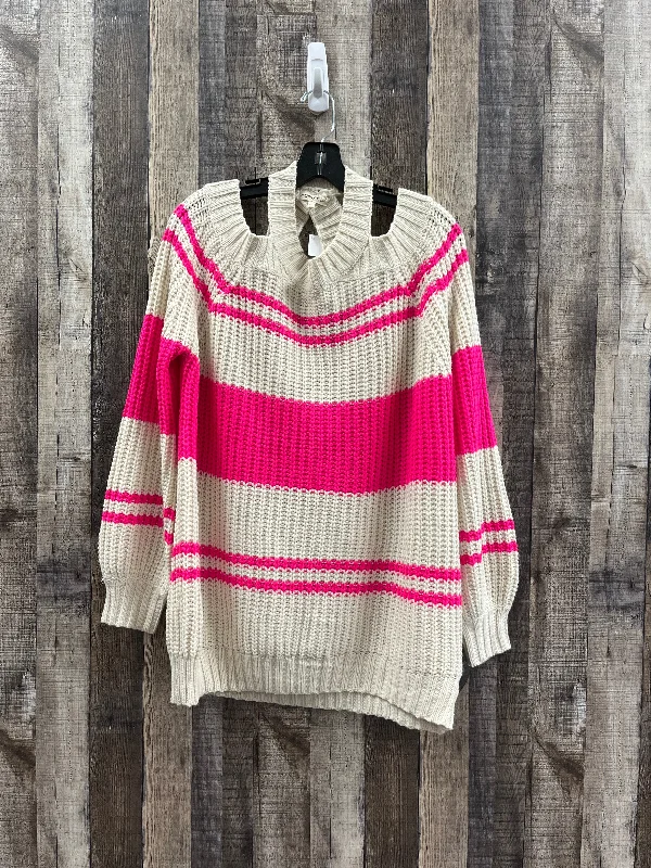 Sweater By Main Strip In Pink, Size: L